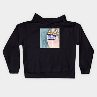 Japanese cartoons, girl's eyes as a thank you Kids Hoodie